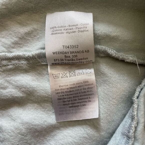 Cheap Monday Marie Women’s Medium Denim Sleeveless Midi Dress Fringe Hem - Picture 8 of 8